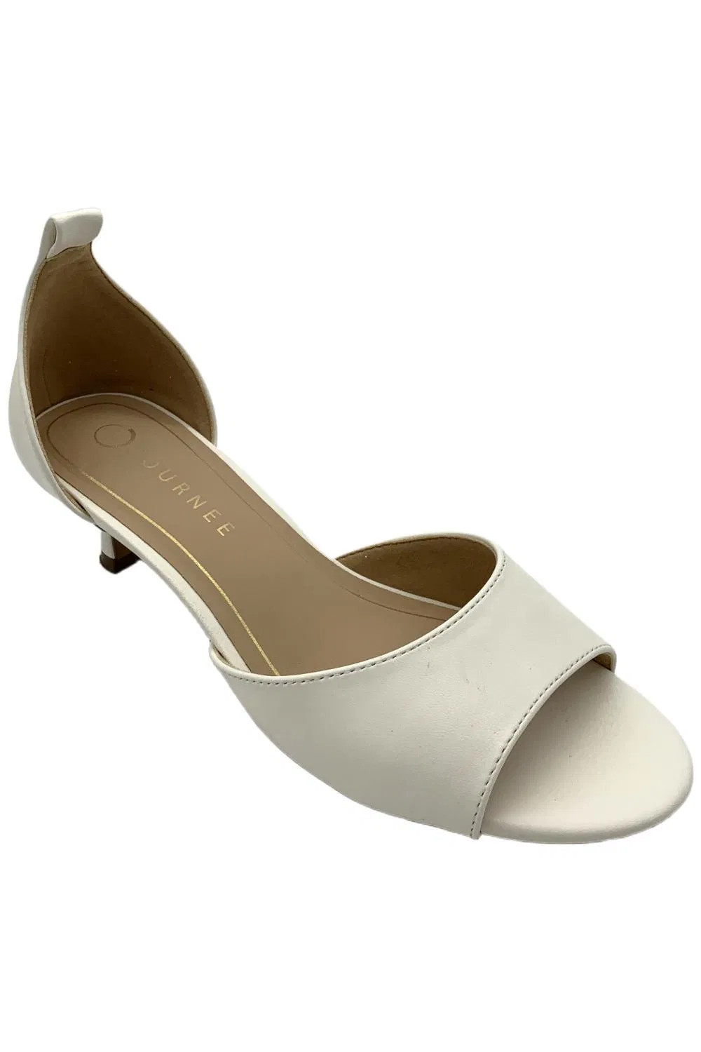 Journee Womens Jezzie Slingback Heeled Sandals White