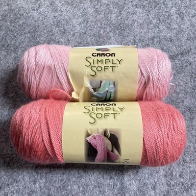 Caron Simply Soft Yarn Lot 2 Skeins 6oz Medium 4 Soft Pink Strawberry Acrylic