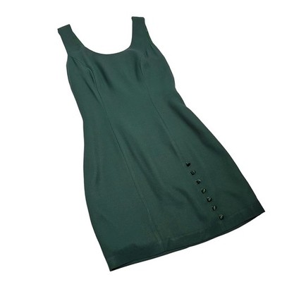 Vintage 90s princess seam mini dress / VTG 1990s fitted sheath forrest green