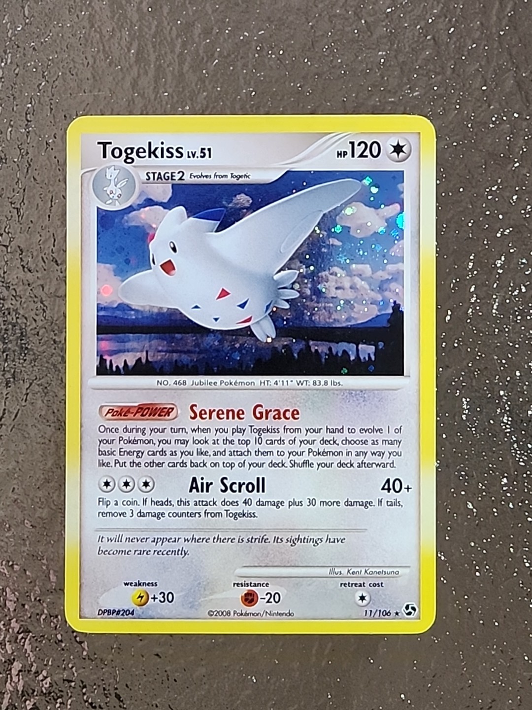 Pokémon TCG Togekiss Holo Rare Card 11/106 D&P Great Encounters NM