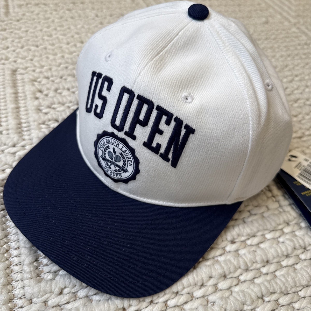 POLO US-93 キャップ ホワイト/ネイビー POLO RALPH LAUREN Men's New York Tennis Pony Baseball Cap Hat