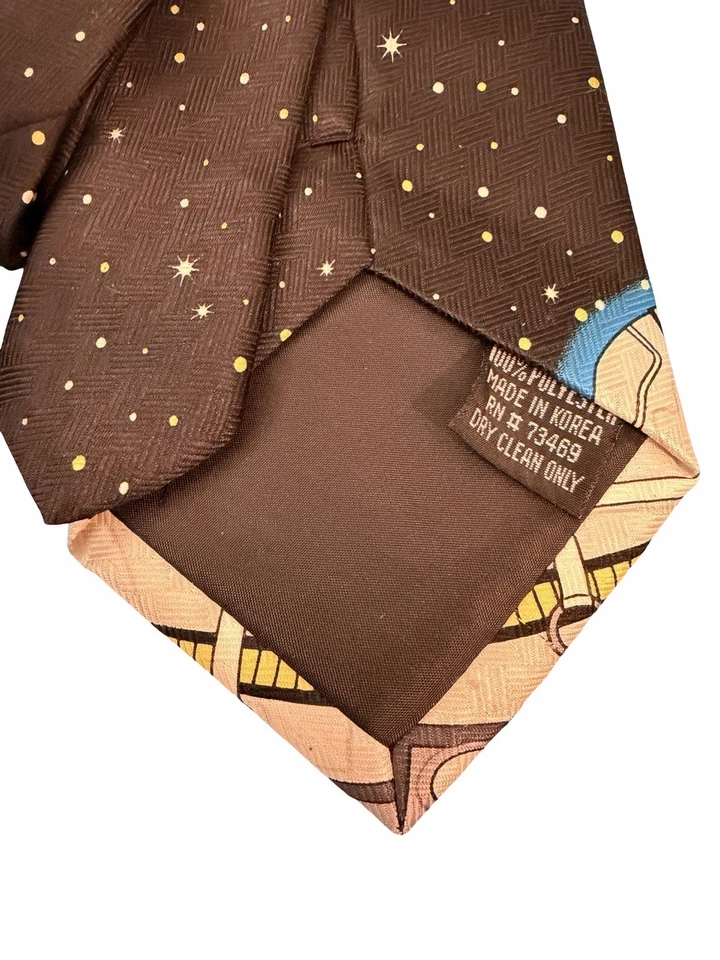 Винтажный галстук Looney Tunes Taz Astronaut Tasmanian Devil космический галстук 90-е - Изображение 4 из 4