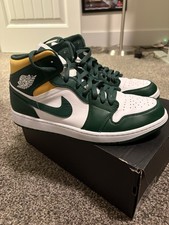 Nike Air Jordan 1 Mid Men’s 11 Noble Green White Pollen 554724-371 Retro OG