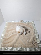 Douglas Baby Little Tan Puppy Dog Lovey Security Blanket Plush Satin Trim Paw