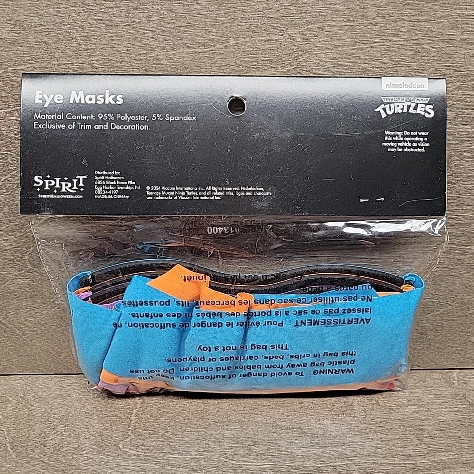 Adult Set of 4 Teenage Mutant Ninja Turtles Eye Masks Costume Cosplay TMNT - Image 3 of 4