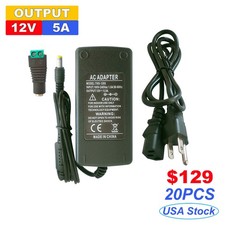 12 Volt Transformer 12V 5A DC Power Supply, AC 110V to DC12V 5 Amp LED Adapter