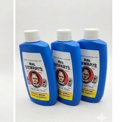 Mrs Stewarts Liquid Bluing Lotof 3 8oz Bottles Concentrated Whiten Whites Safely