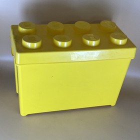 LEGO EMPTY Box & Lid ONLY CLASSIC Large 8 Stud Yellow Brick Storage Container