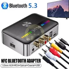 2in1 Bluetooth 5.3 Transmitter Receiver 3.5mm AUX RCA Home Stereo Audio Adapter