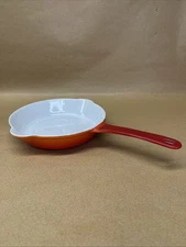 DESCOWARE 7" Flame Red / Orange Enamel Frying Pan Skillet 81-C FE BELGIUM