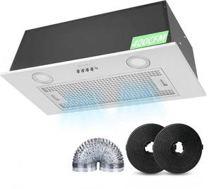 24 Hotte d'insertion de pouce 400 CFM Évent de cuisine intégré en acier inoxydable 3 Vitesse