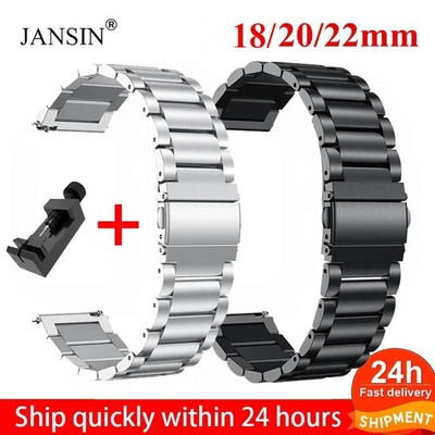 Stainless Steel Watch Band 0.71 in 0.79 in 0.87 in for Select Smartwatches