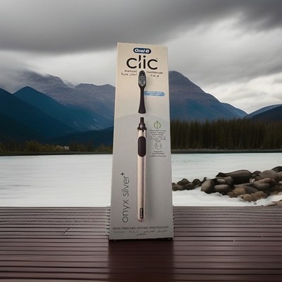 Oral-B Clic Zahnbürste mit magnetischem Bürstenhalter, Onyx Silver