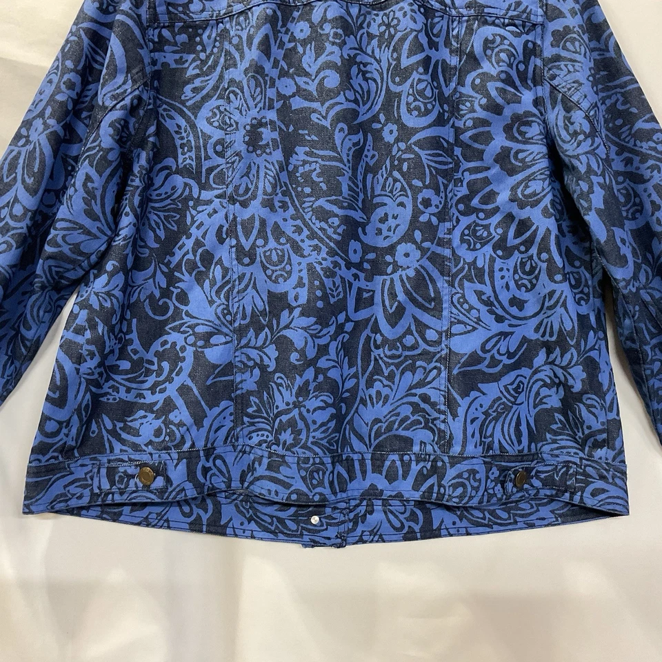 Chaqueta vaquera floral Jessica London multicolor talla grande 20W 100 % algodón Foto 4 de 4