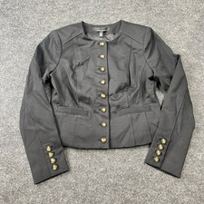 WHITE HOUSE BLACK MARKET Cropped Luxe Jacket Women's Size 6 Black