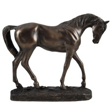 Elegant Bronze Effect Horse Sculpture by David Geenty Detailed Resin Figurine