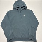Nike Sportswear Club Fleece Hoodie Sweatshirt Men Large Aqua Pullover Swoosh