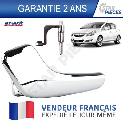 AXE + POIGNEE DE PORTE INTERIEURE AVANT ARRIERE GAUCHE OPEL CORSA D 2006-2014 - Photo 1/4