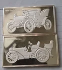 Franklin Mint Sterling Silver Proof, 1901 Mercedes Benz, 1903 Cadillac 130.2 grm