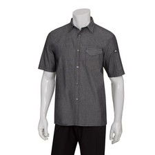 Chef Works Black Detroit ShortSleeve Denim Shirt 2XL 