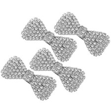 4 Pcs Rhinestone Hair Bow Clips Crystal Barrettes for Girls Bridal Style