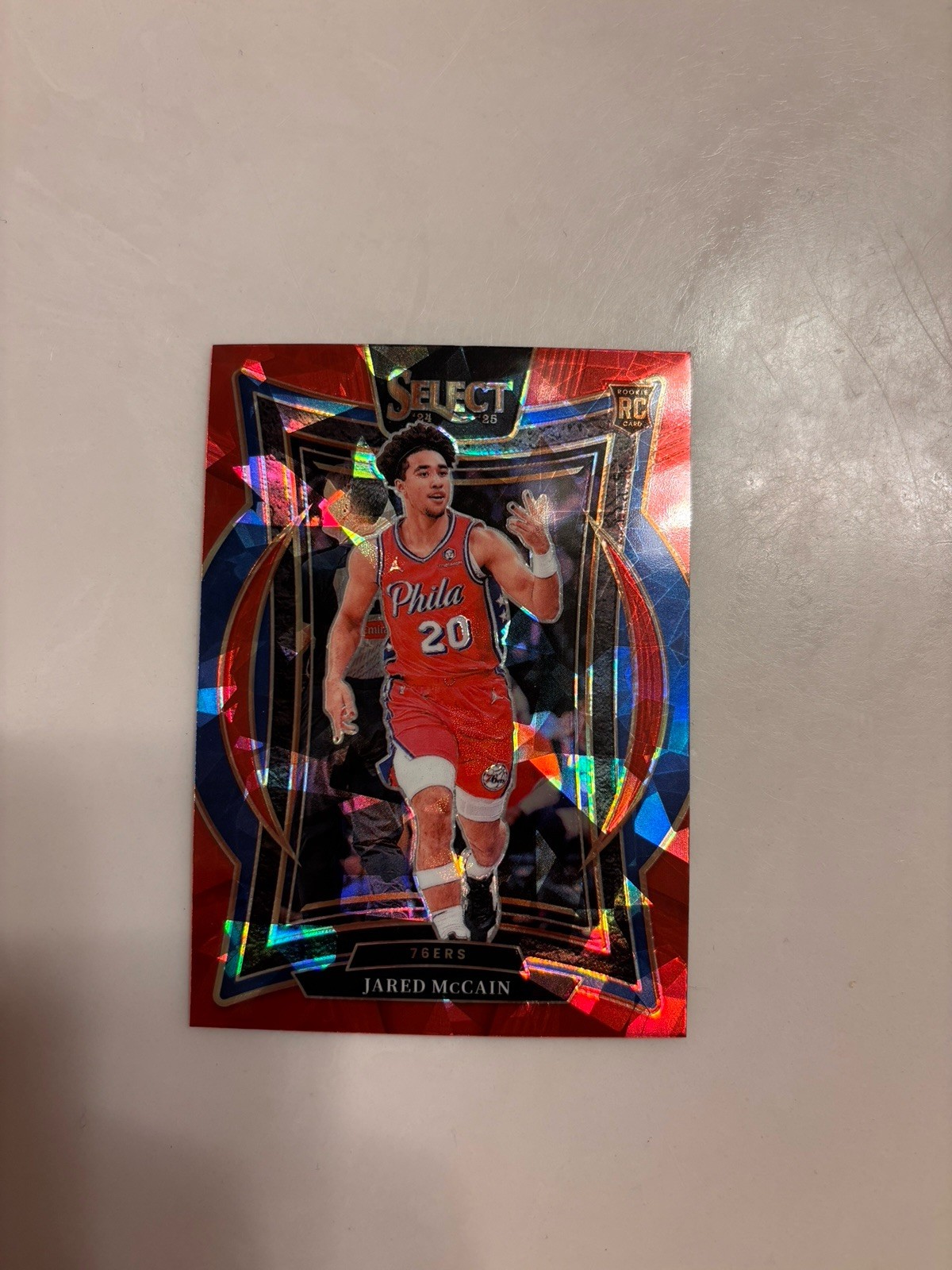 2024-25 Panini Select - Concourse Jared McCain #82 Red Cracked Ice Prizm (RC)