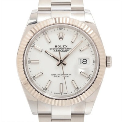 Rolex Datejust 41 126334 SS×WG SS AT white dial oyster bracelet 1 Extra Link