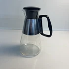 Vintage Pyrex Silex 6 Cup Coffee Carafe Chrome Band Black Handle