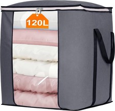 120L Extra Large Blanket Storage Bags Breathable Clothes Storage Containers with