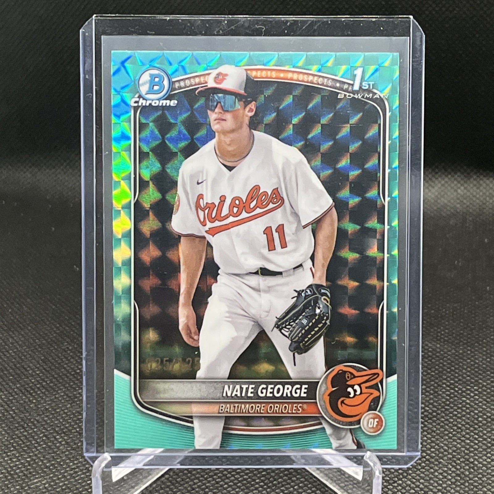 2025 Bowman Chrome NATE GEORGE Bowman 1st Aqua Geometric Refractor /125 BL1