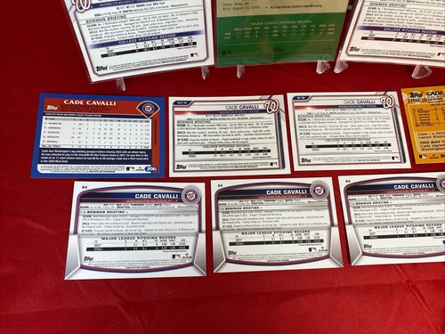 CADE CAVALLI SP RC Lot (10) MOJO Bowman CHROME Baseball BLUE Card MLB NATIONALS - Picture 11 of 12