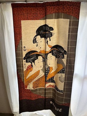 Noren Ukiyoe Kitagawa Utamaro  Kansei Three Beauties 