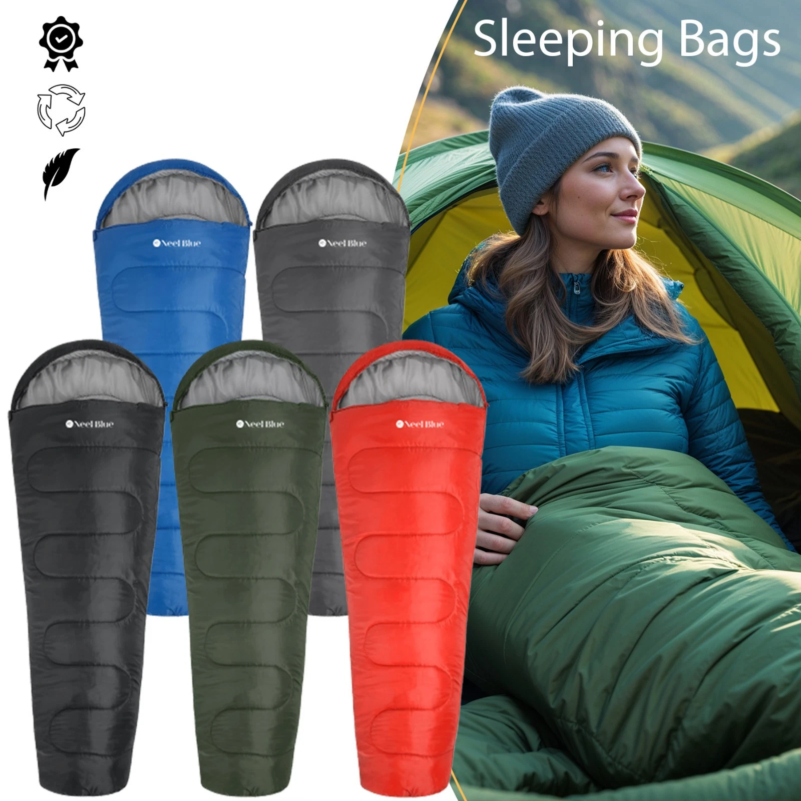 Sleeping Bag Waterproof Outdoor Camping Hiking Envelope Single Zip Bags 4 Season
Opens in a new wind