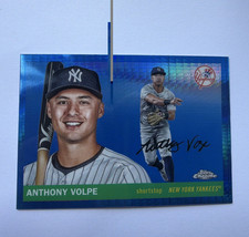 Topps 2025 Chrome Anthony Volpe New York Yankees Rookie #162 Card Blue. rookie card picture