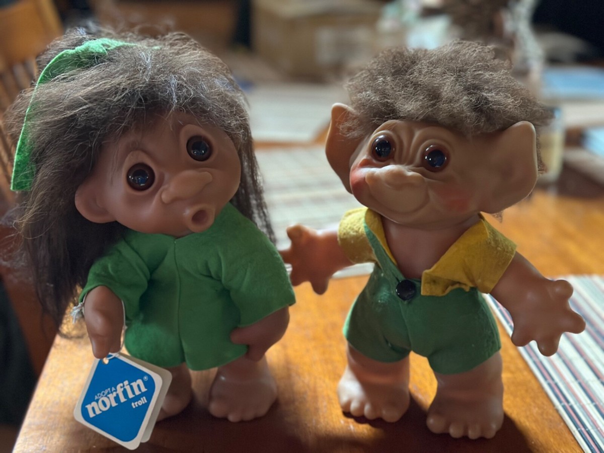 Vintage 1961 Thomas DAM Denmark Boy Troll with Heather thumb