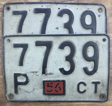 CT 3 Digit License Plate &bull; 1956 &bull; 7P-739