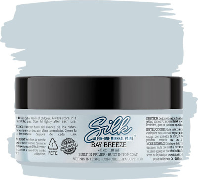 Dixie Belle Silk All-In-One Mineral Paint | Bay Breeze (4Oz) | Nautical White Al