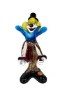 Vintage Murano Art Glass Colorful Clown 7.75" With Top Hat & Original Sticker