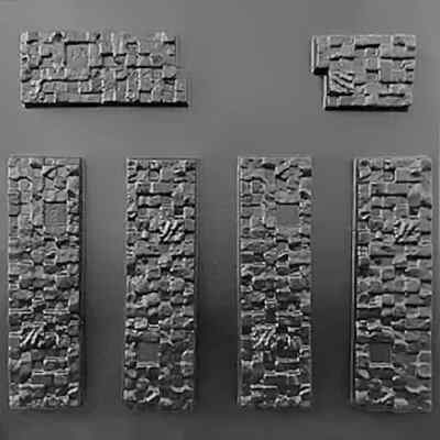 2pcs Panels Wall ABS Stone Art Plastic Mold Decor 3D Plaster Tile Form Design
