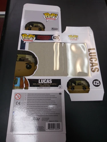 Funko Pop! LUCAS STRANGER THINGS #425 REPLACEMENT EMPTY BOX ONLY! Slight Bend