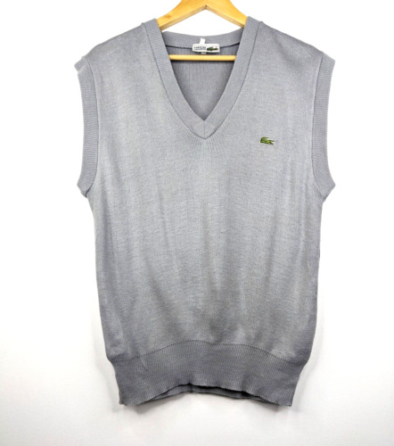 Vintage 90s Chemise Lacoste Grey Knit Knitted Gran