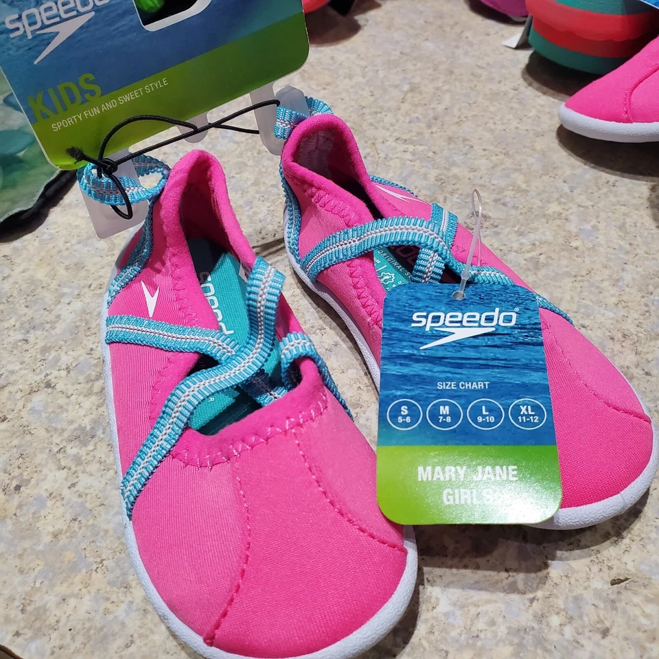 ZAPATOS DE AGUA SPEEDO NIÑAS PEQUEÑAS TALLA PEQUEÑA 5/6 12-18 MOS ROSA TAFFY MARY JANE Foto 4 de 4