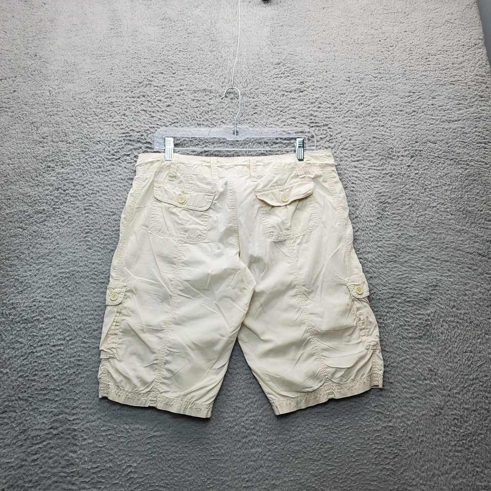 Pantalones Cortos Carga American Rag Cie Mujer Talla 7 Tostado Ojales Floral Tiro Bajo Cordón Foto 2 de 4