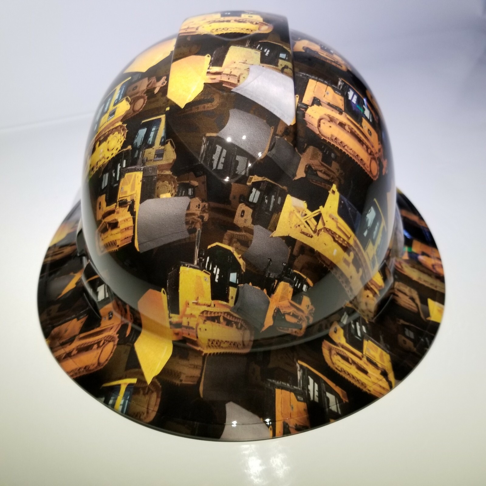 NEW FULL BRIM Hard Hat custom hydro dipped in new Bulldozer CAT JOHN