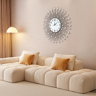 23.6Inch Luxury Wall Clock Diamond Studded Sparkling Bling Wall Clock Decor