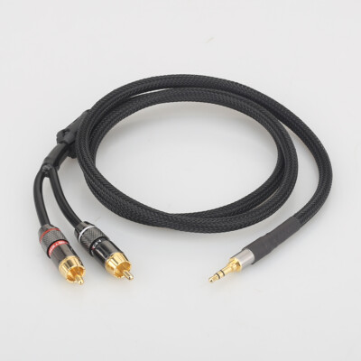 3.5mm Male to 2 RCA Male Plug Hi-end Audio AUX RCA Cable Adapter Stereo Y-Cable