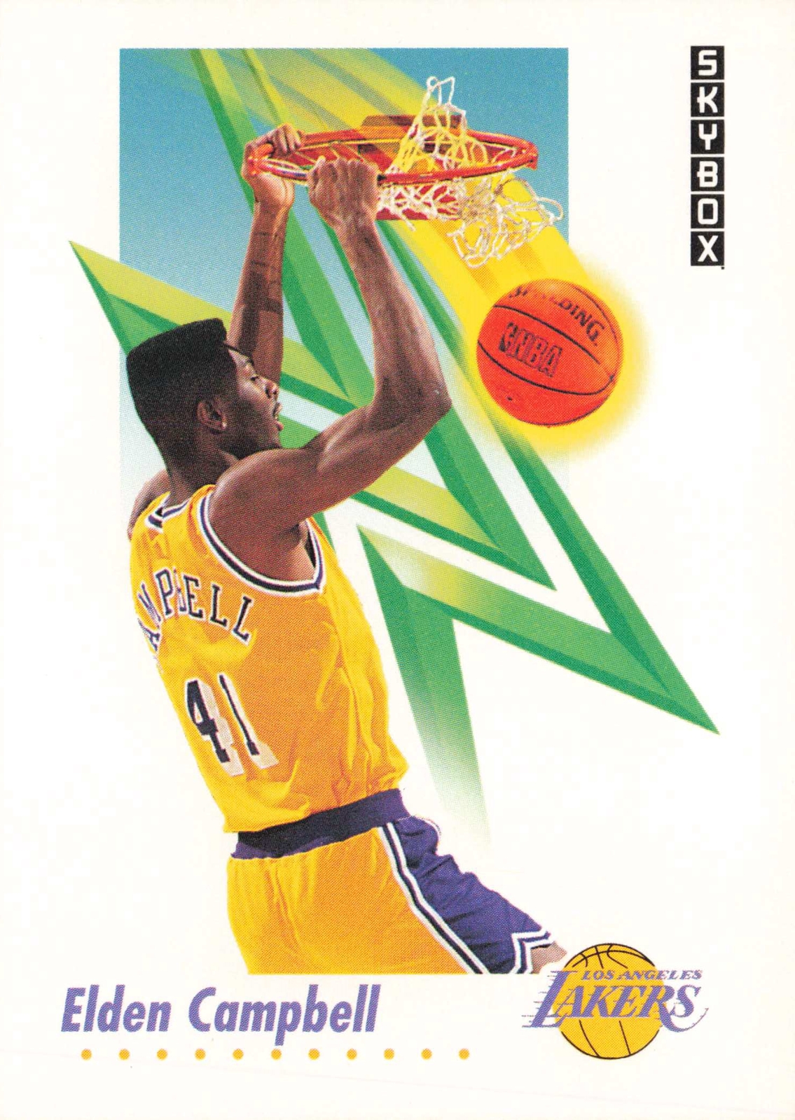Elden Campbell 1991-92 SkyBox #133 Los Angeles Lakers Basketball