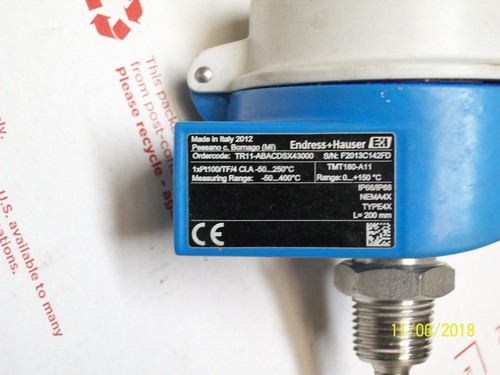 ENDRESS+HAUSER TR11-ABACDSX43000 TRANSMITTER 8-1/2" STEM - Picture 2 of 4