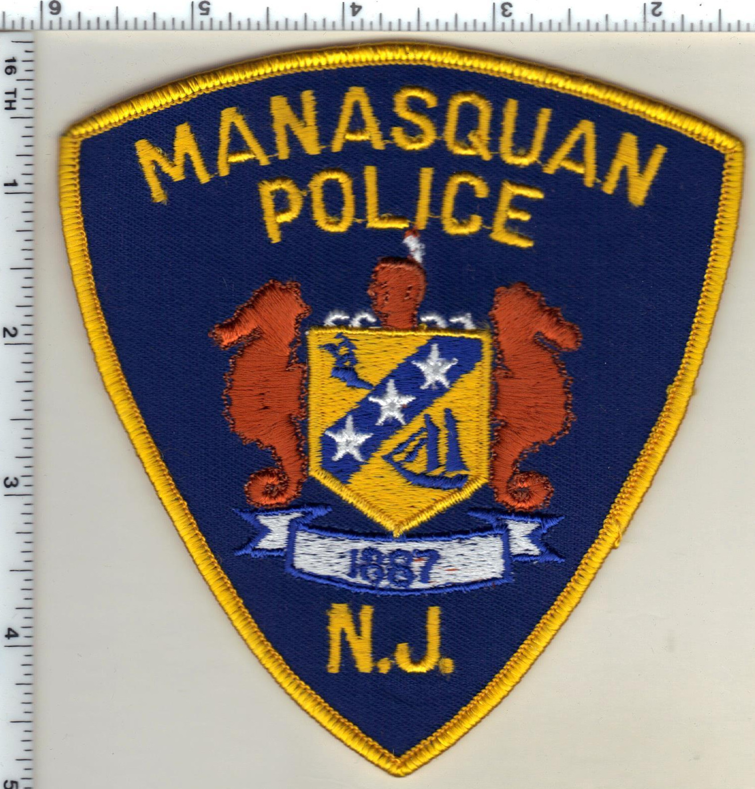 Manasquan Police (New Jersey) Shoulder Patch new from 1992 eBay