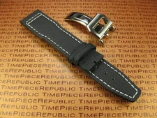 21mm Black Fabric Leather Strap Deployment Buckle Band Set Top Gun PILOT White